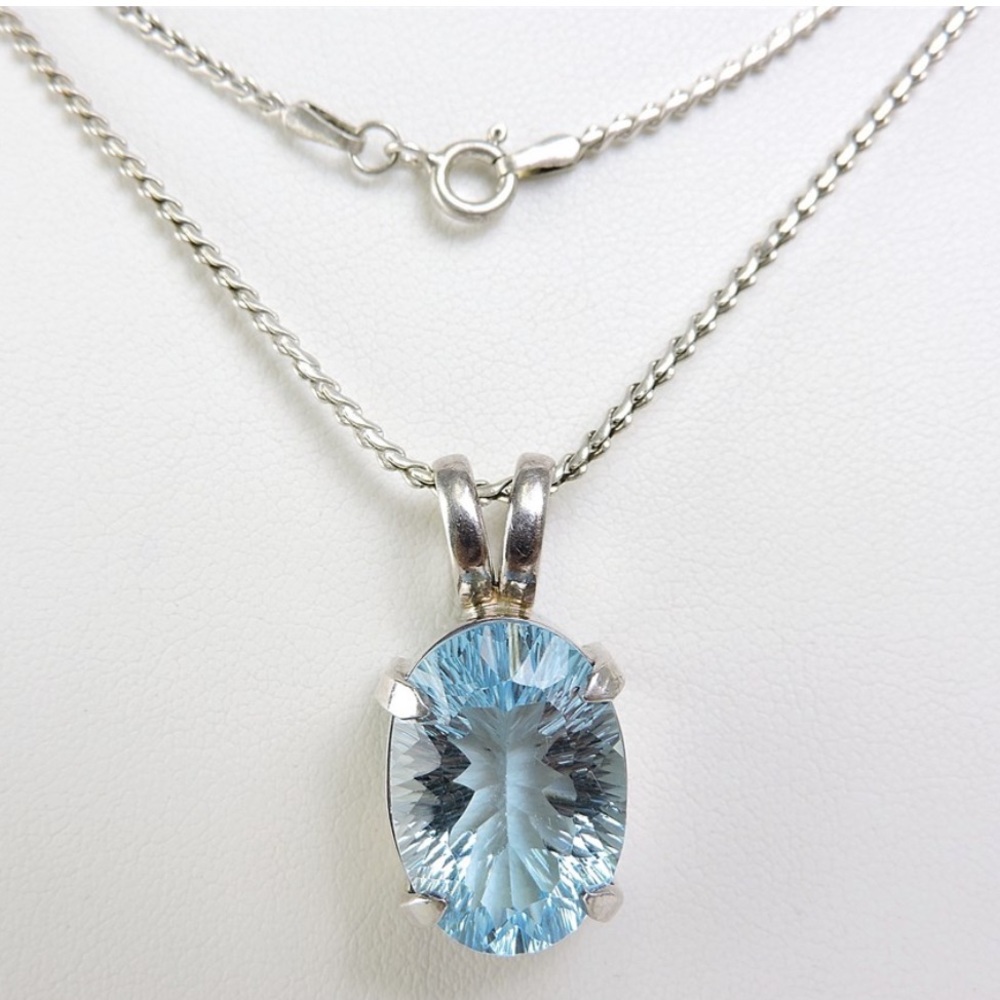 925 Silver & Blue Topaz Necklace